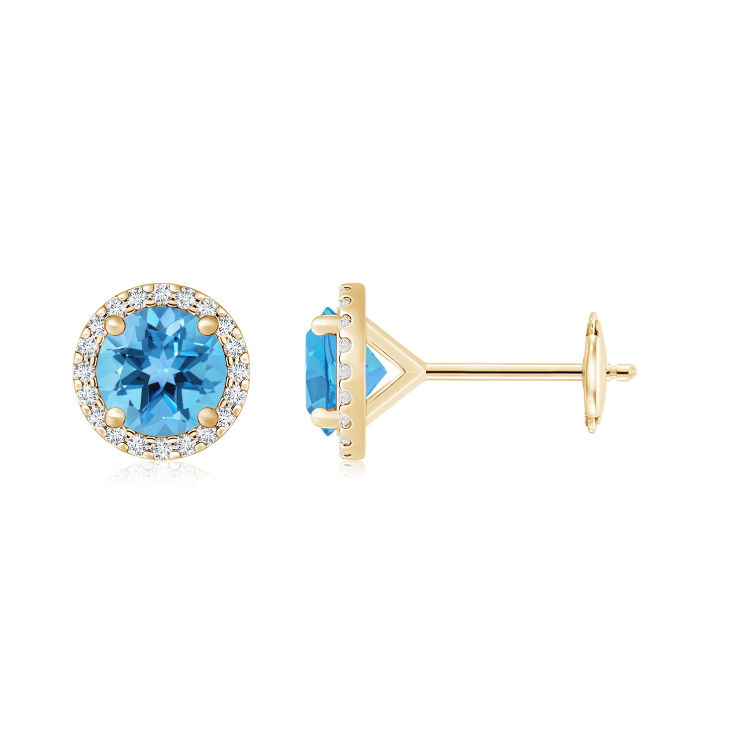 AA - Swiss Blue Topaz / 7.44 CT / 14 KT Yellow Gold