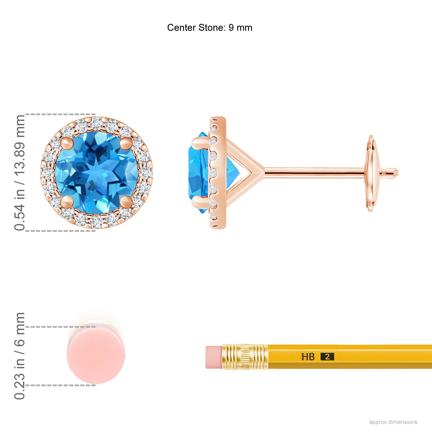 AAA - Swiss Blue Topaz / 7.44 CT / 14 KT Rose Gold