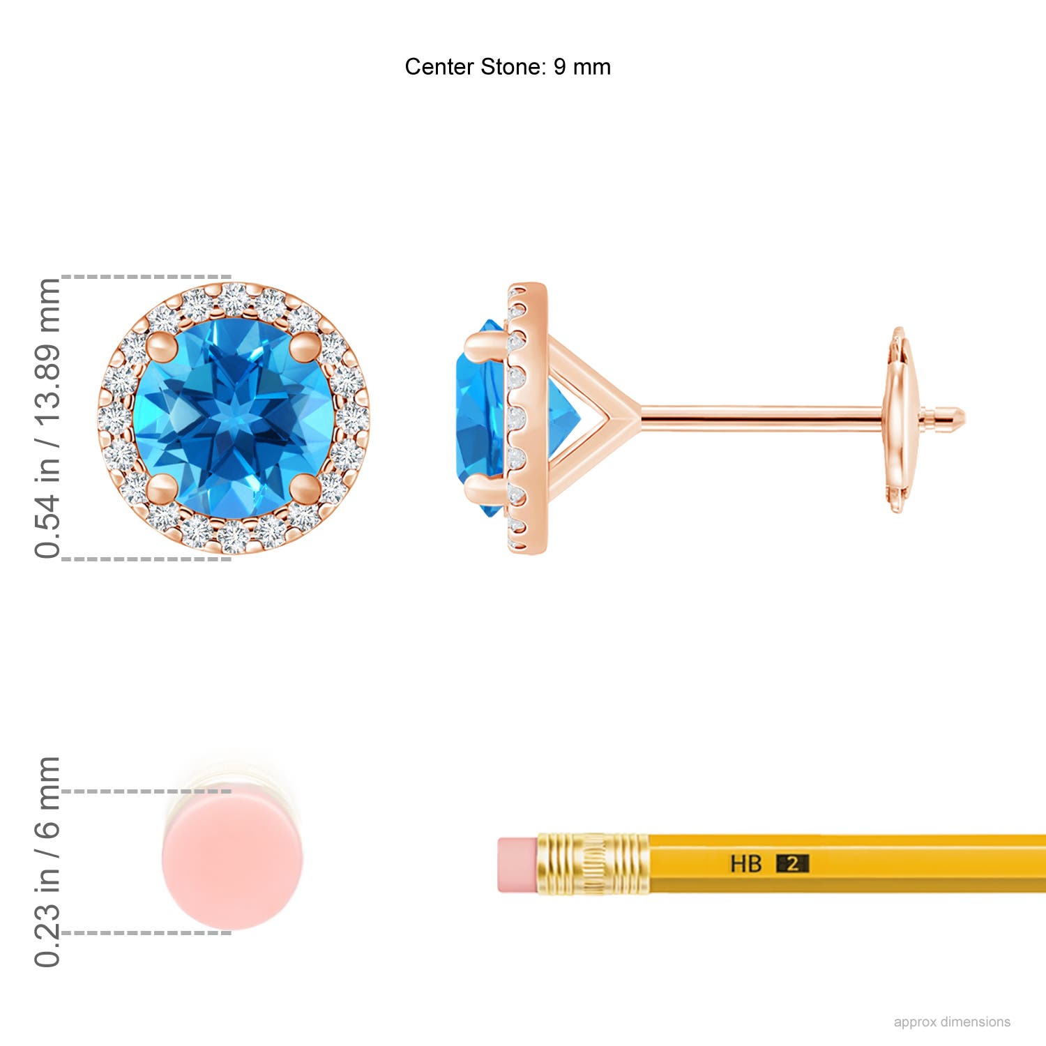 AAAA - Swiss Blue Topaz / 7.44 CT / 14 KT Rose Gold