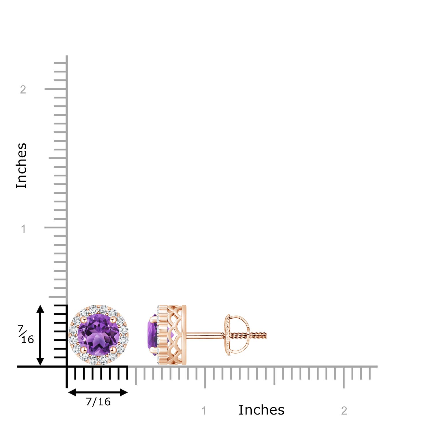 AA - Amethyst / 2.68 CT / 14 KT Rose Gold