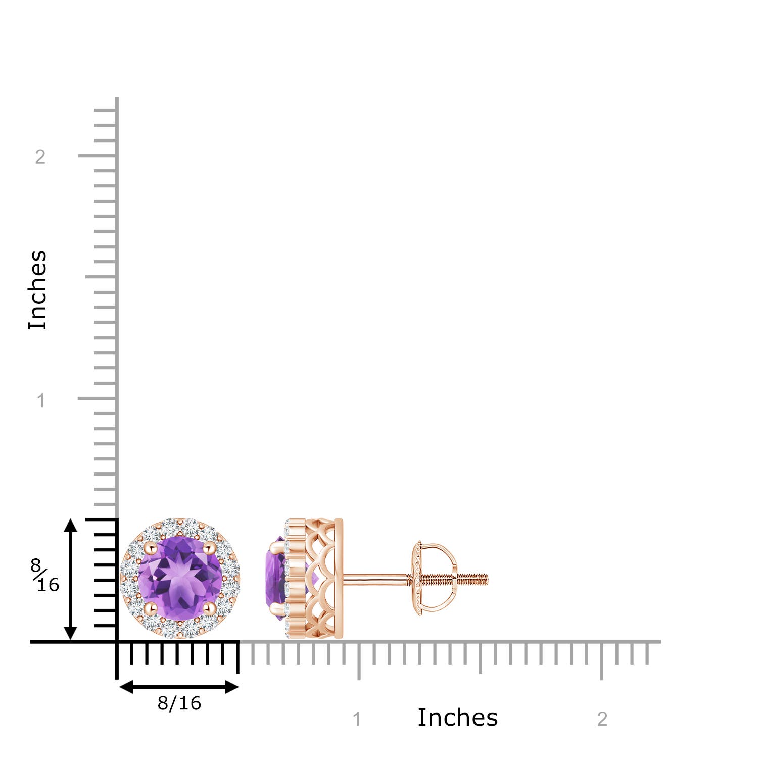 A - Amethyst / 3.98 CT / 14 KT Rose Gold