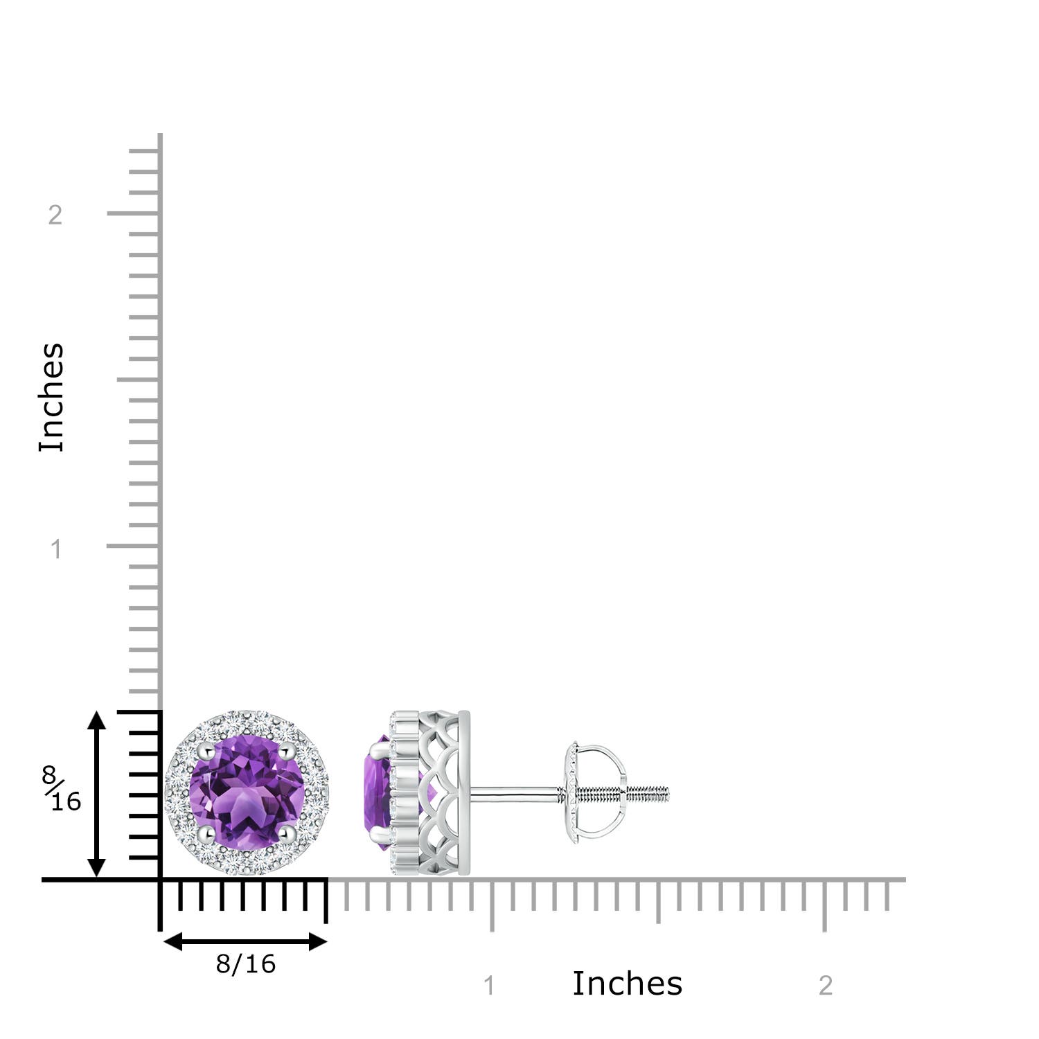 AA - Amethyst / 3.98 CT / 14 KT White Gold