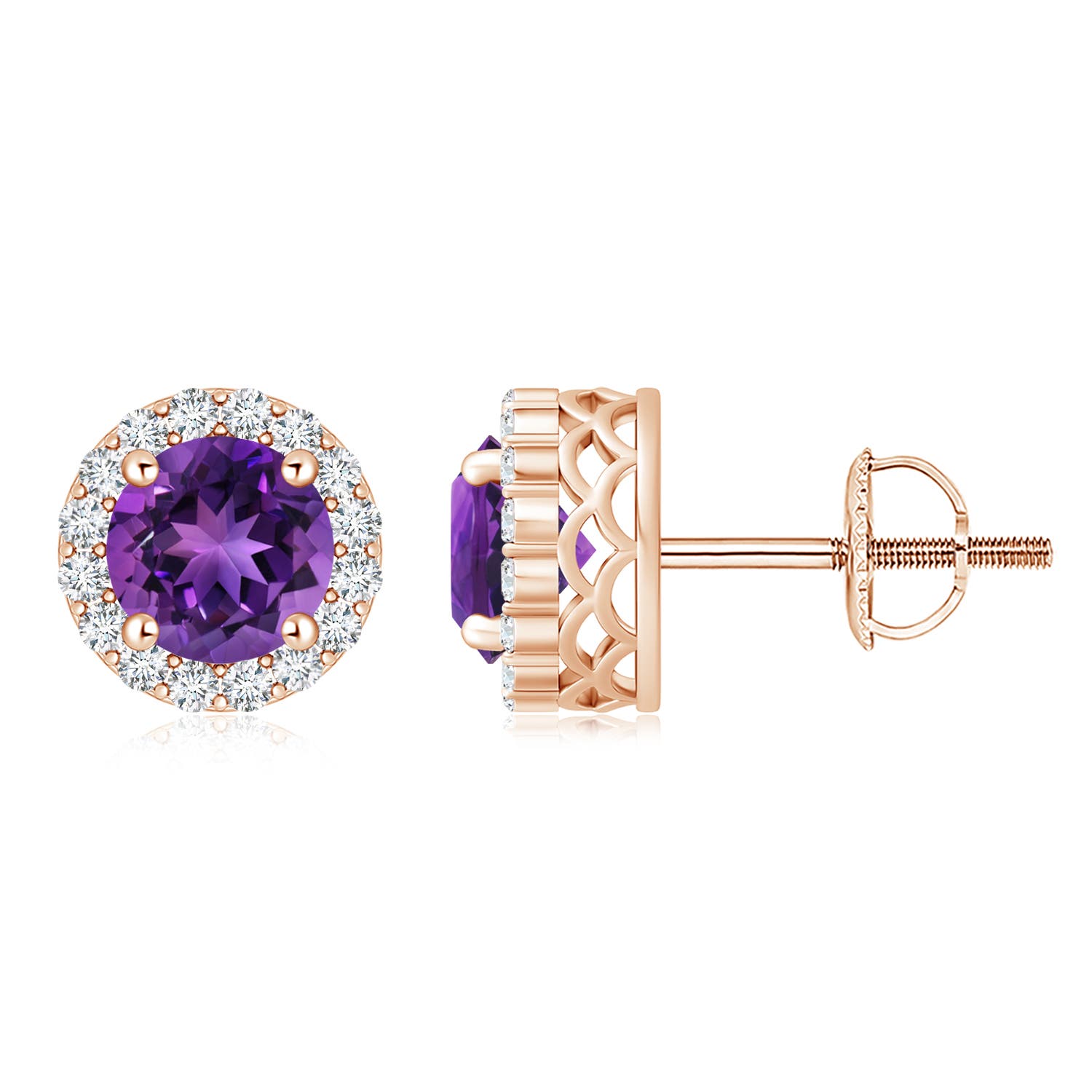 AAAA - Amethyst / 3.98 CT / 14 KT Rose Gold