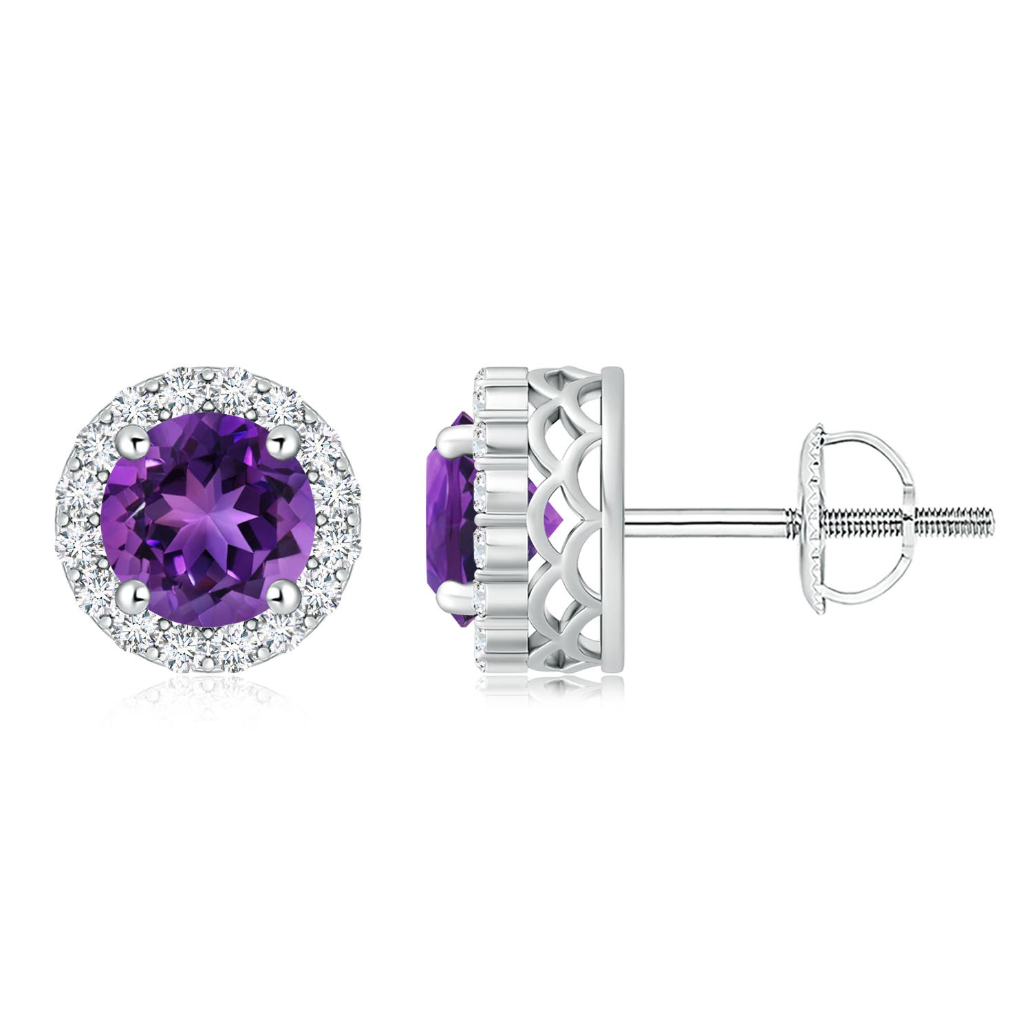 AAAA - Amethyst / 3.98 CT / 14 KT White Gold