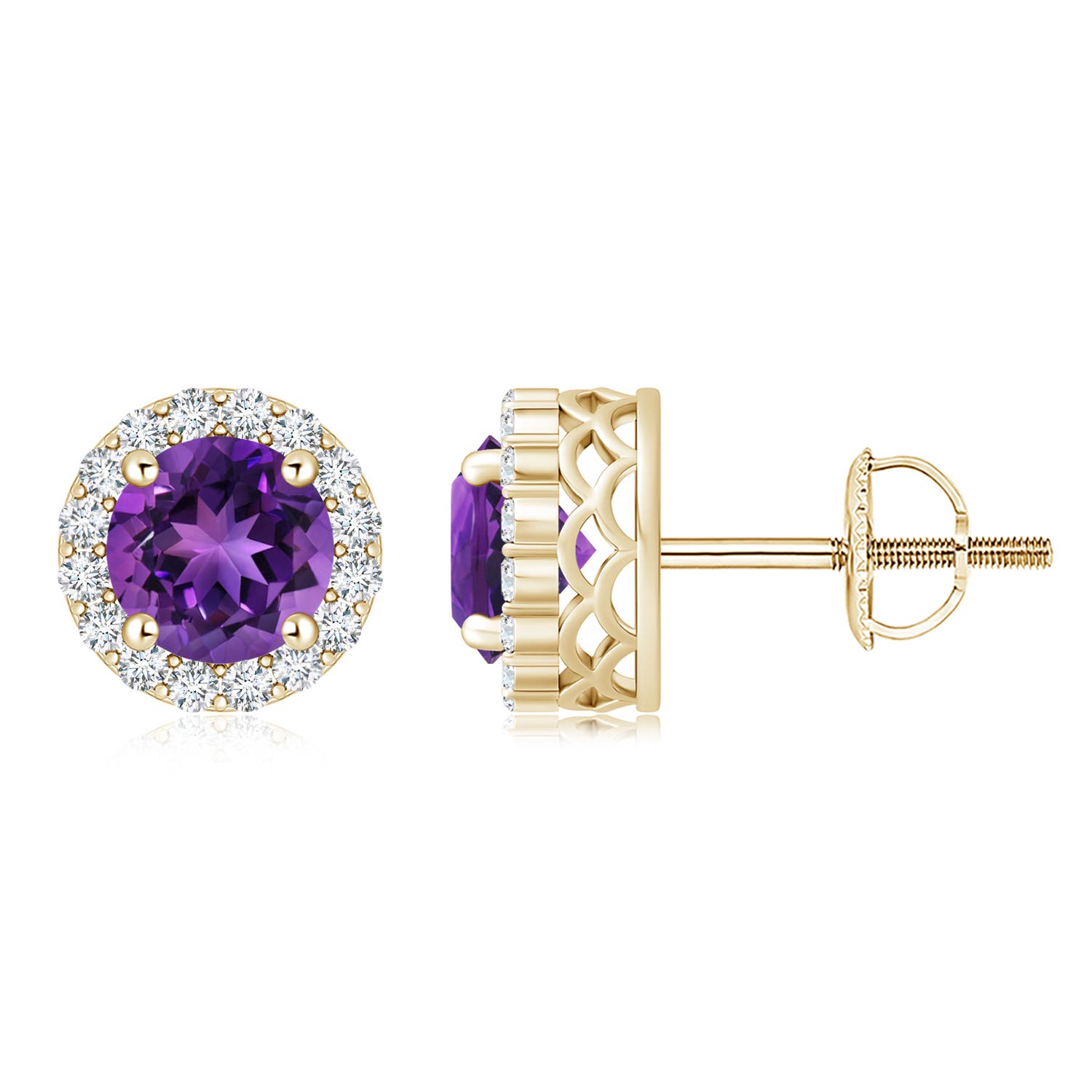 AAAA - Amethyst / 3.98 CT / 14 KT Yellow Gold