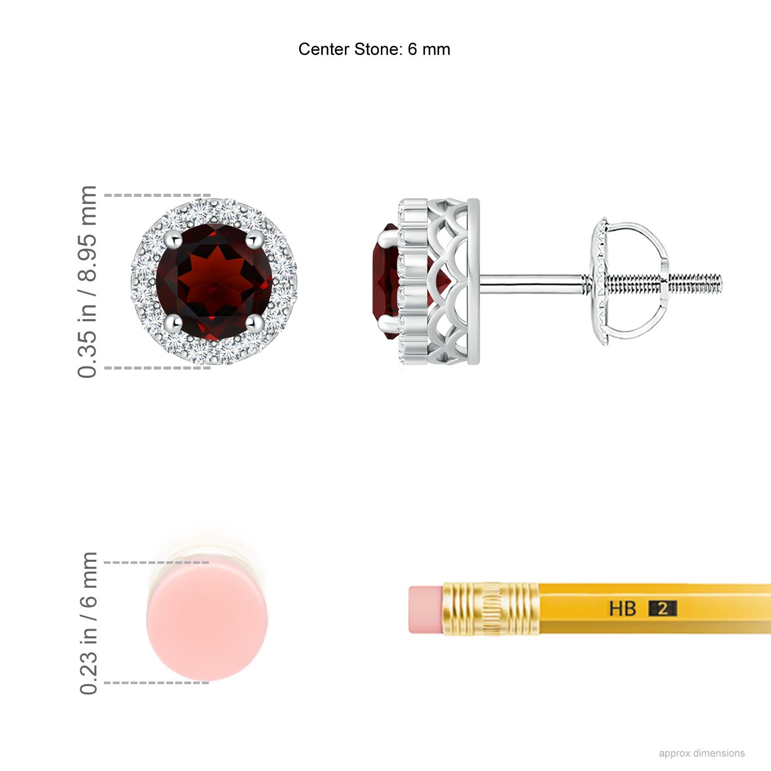 AA - Garnet / 2.26 CT / 14 KT White Gold