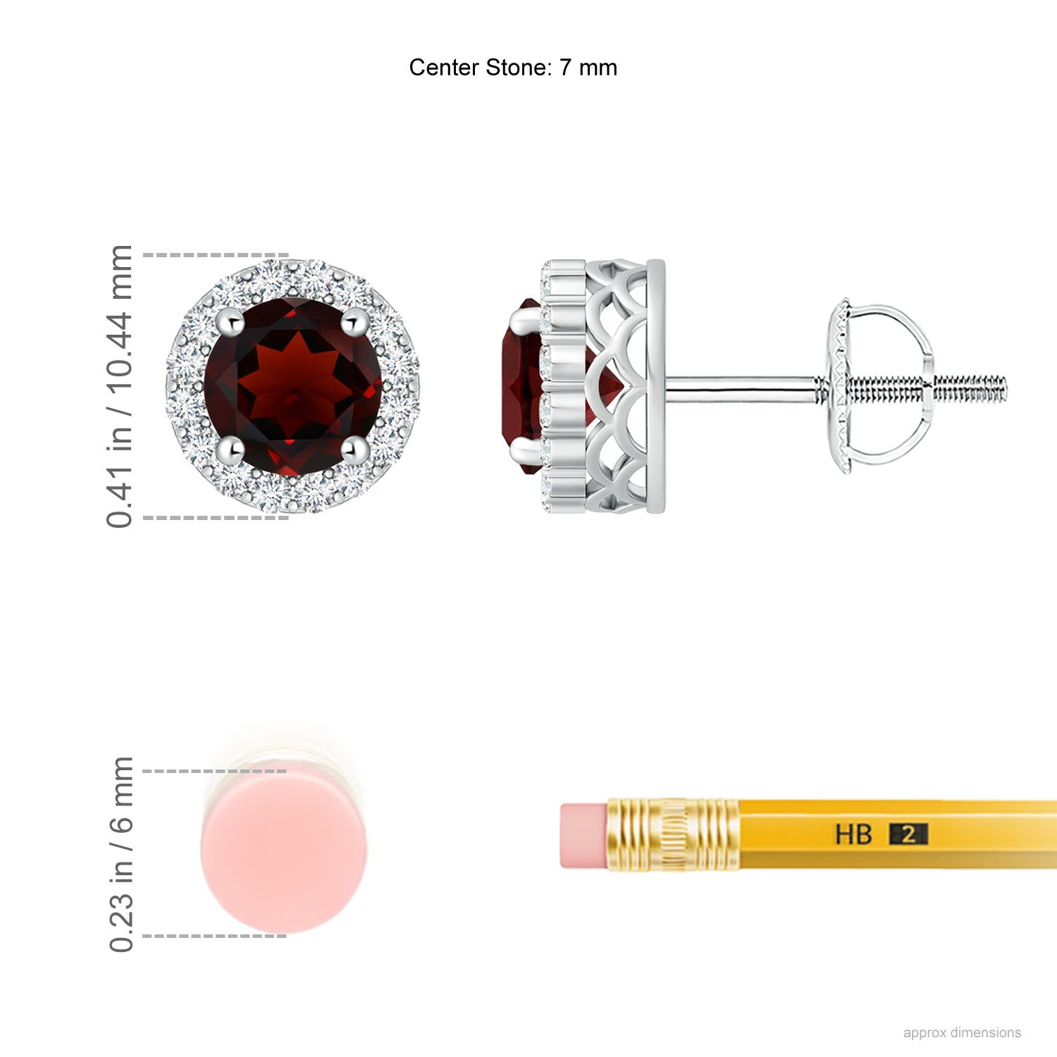 AA - Garnet / 3.38 CT / 14 KT White Gold