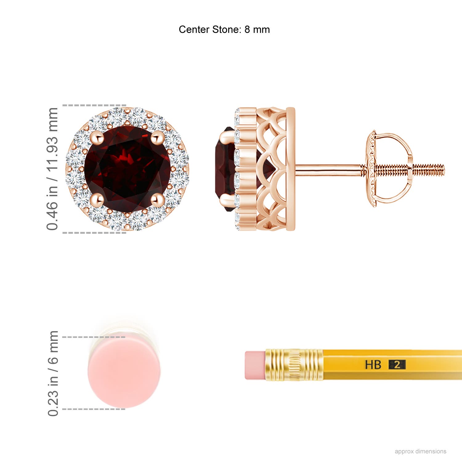 A - Garnet / 4.98 CT / 14 KT Rose Gold