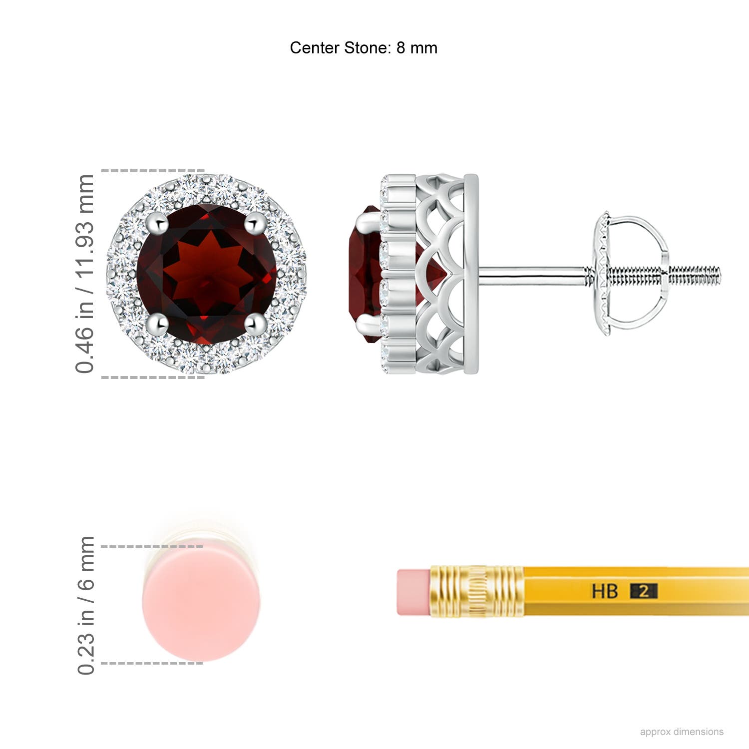 AA - Garnet / 4.98 CT / 14 KT White Gold