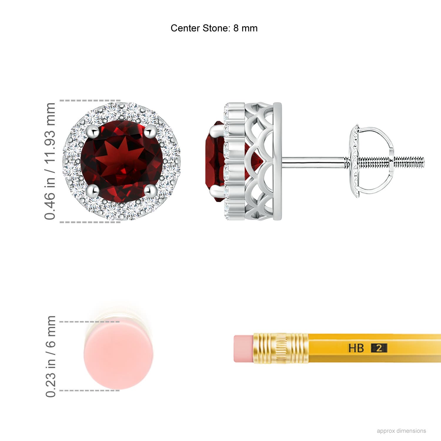 AAA - Garnet / 4.98 CT / 14 KT White Gold