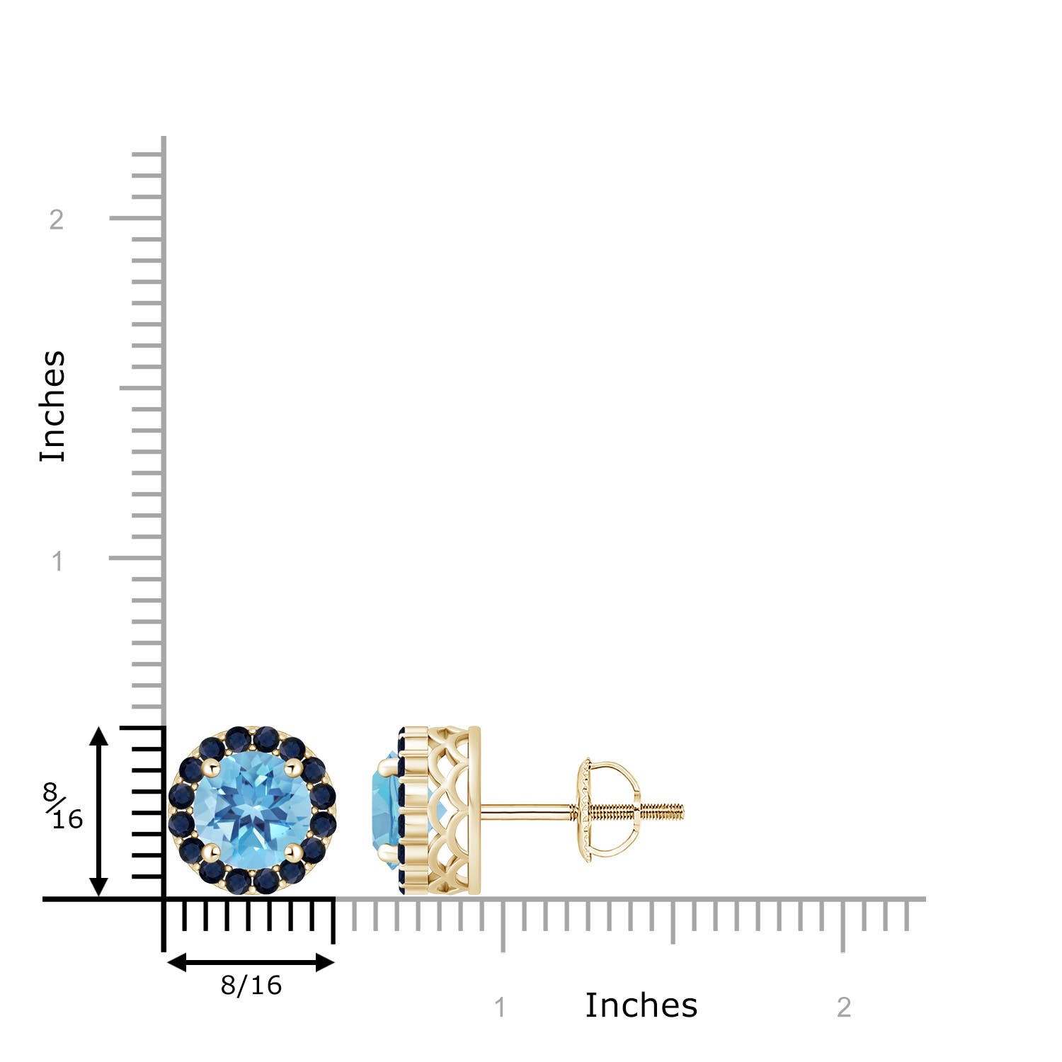 A - Swiss Blue Topaz / 5.5 CT / 14 KT Yellow Gold