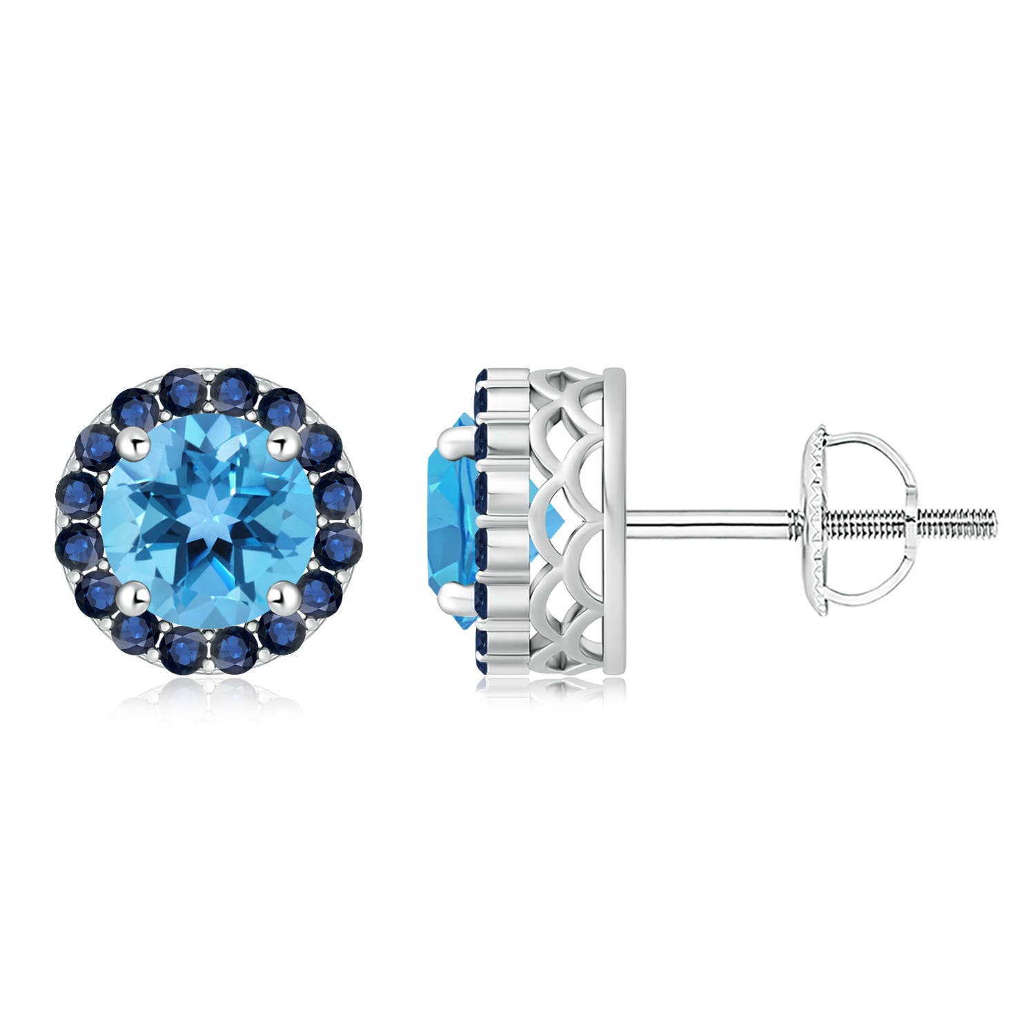 AA - Swiss Blue Topaz / 5.5 CT / 14 KT White Gold