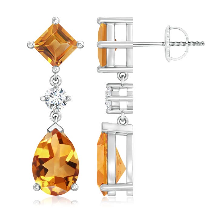 AA - Citrine / 5.32 CT / 14 KT White Gold