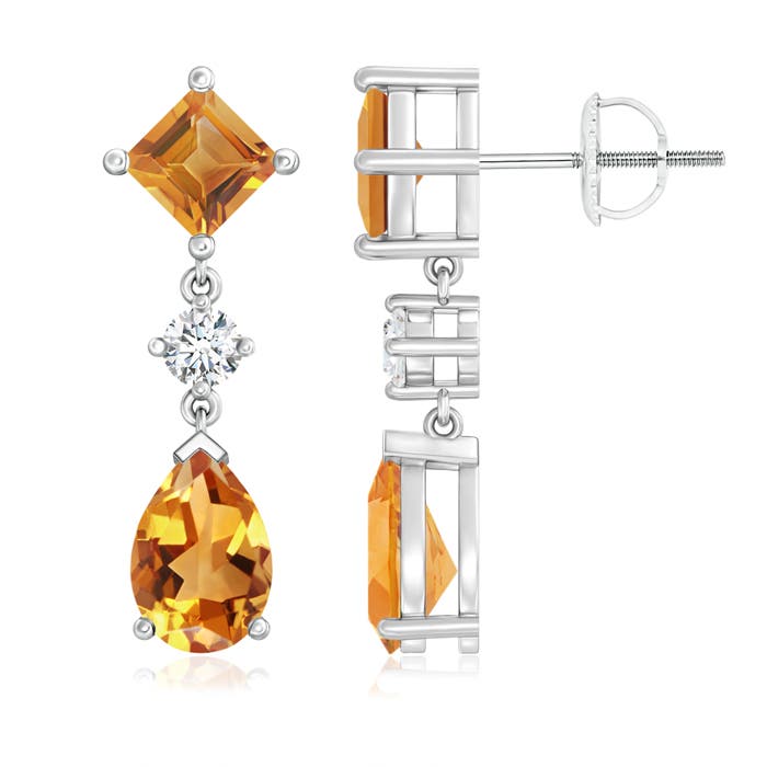 AA - Citrine / 3.92 CT / 14 KT White Gold