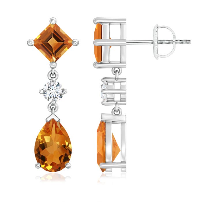 AAA - Citrine / 3.92 CT / 14 KT White Gold