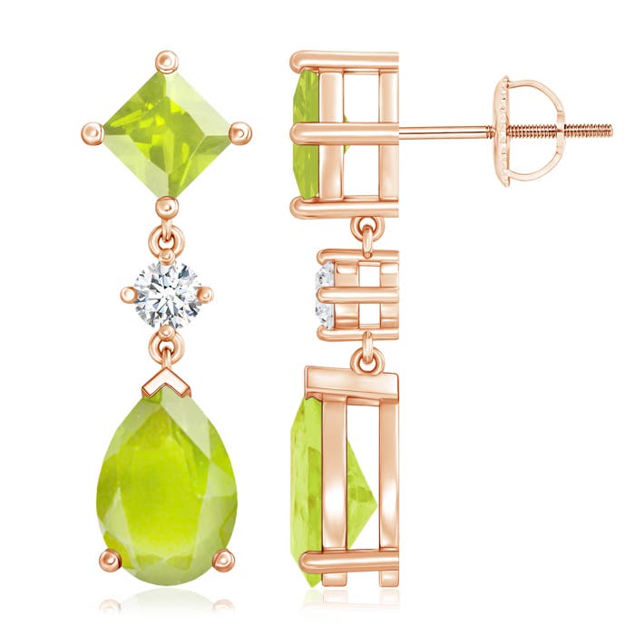 A - Peridot / 5.42 CT / 14 KT Rose Gold