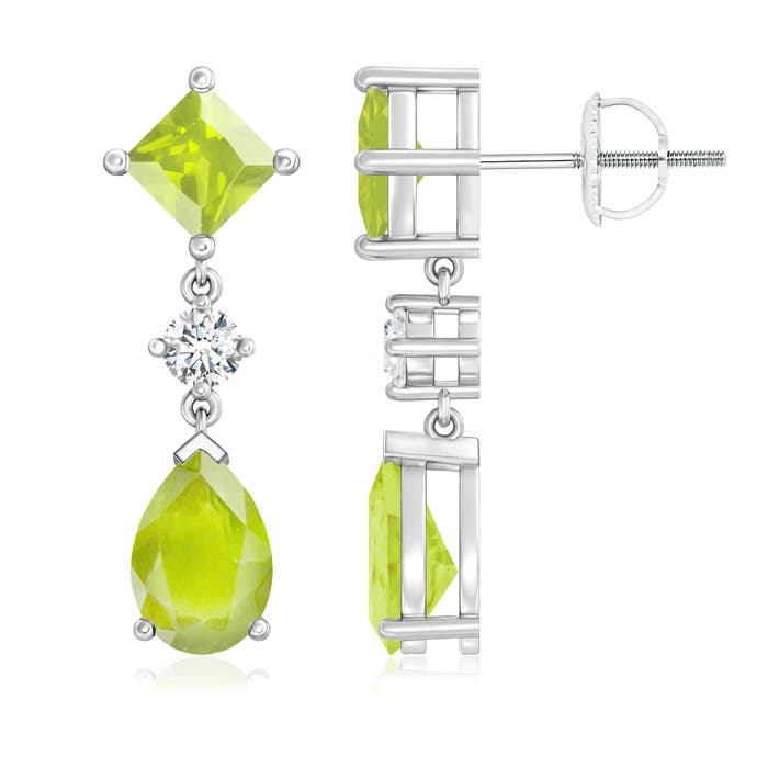 A - Peridot / 4.22 CT / 14 KT White Gold