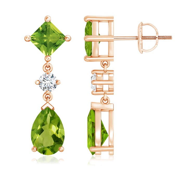 AAAA - Peridot / 4.22 CT / 14 KT Rose Gold