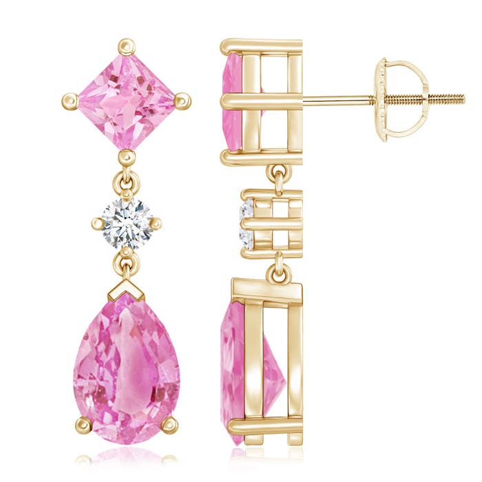 A - Pink Sapphire / 6.82 CT / 14 KT Yellow Gold