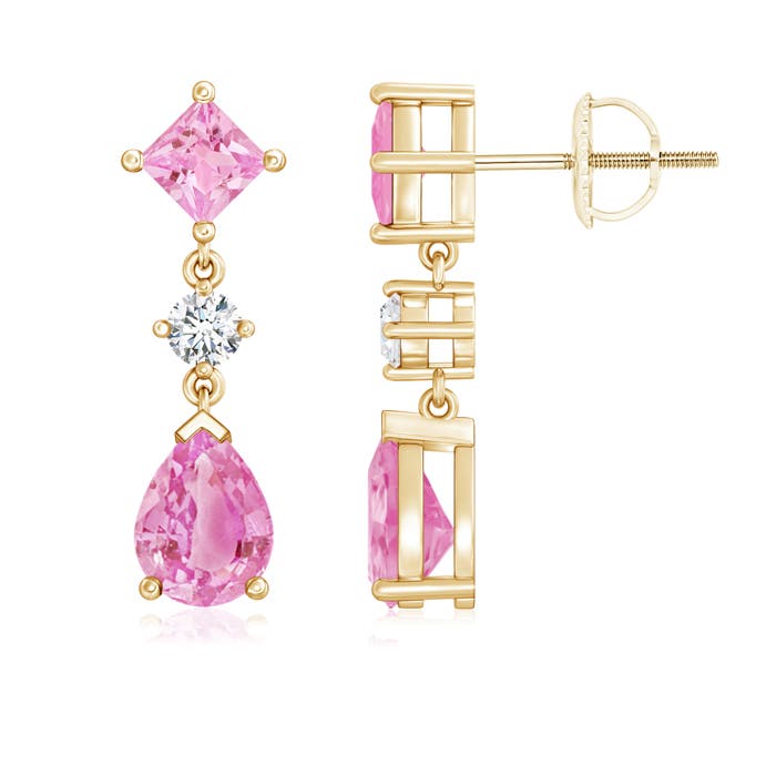 A - Pink Sapphire / 3.55 CT / 14 KT Yellow Gold