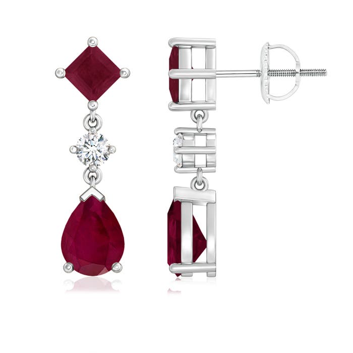 A - Ruby / 3.35 CT / 14 KT White Gold