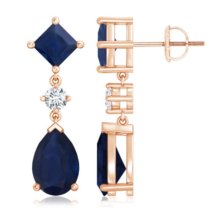 A - Blue Sapphire / 6.52 CT / 14 KT Rose Gold