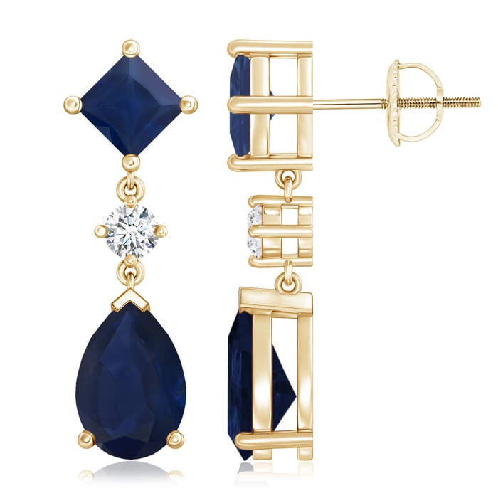 A - Blue Sapphire / 6.52 CT / 14 KT Yellow Gold