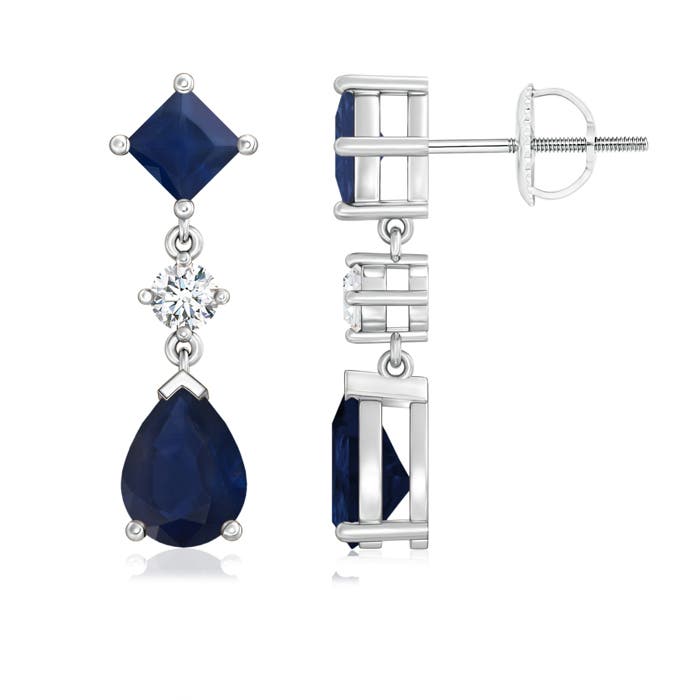 A - Blue Sapphire / 3.35 CT / 14 KT White Gold