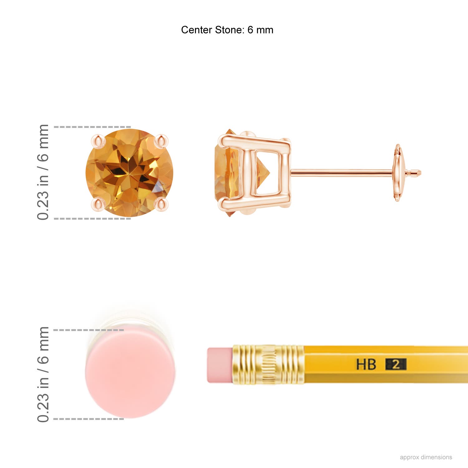 AA - Citrine / 1.4 CT / 14 KT Rose Gold