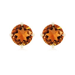 Solitaire Studs Yellow Gold Citrine Earrings