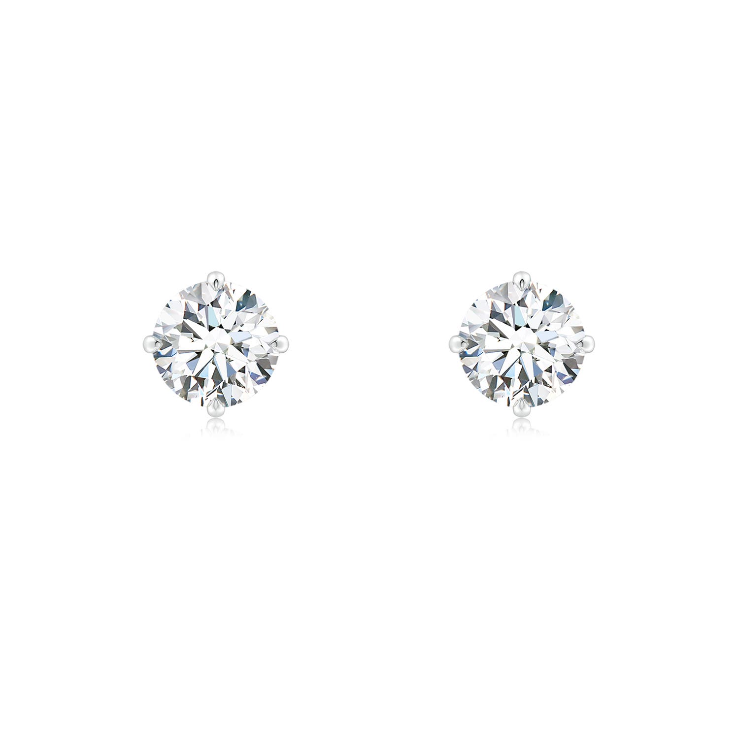 5.1mm GVS2 Claw-Set Round Diamond Solitaire Stud Earrings in P950 Platinum