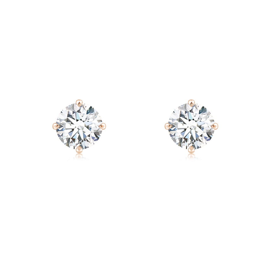 5.1mm GVS2 Claw-Set Round Diamond Solitaire Stud Earrings in Rose Gold 