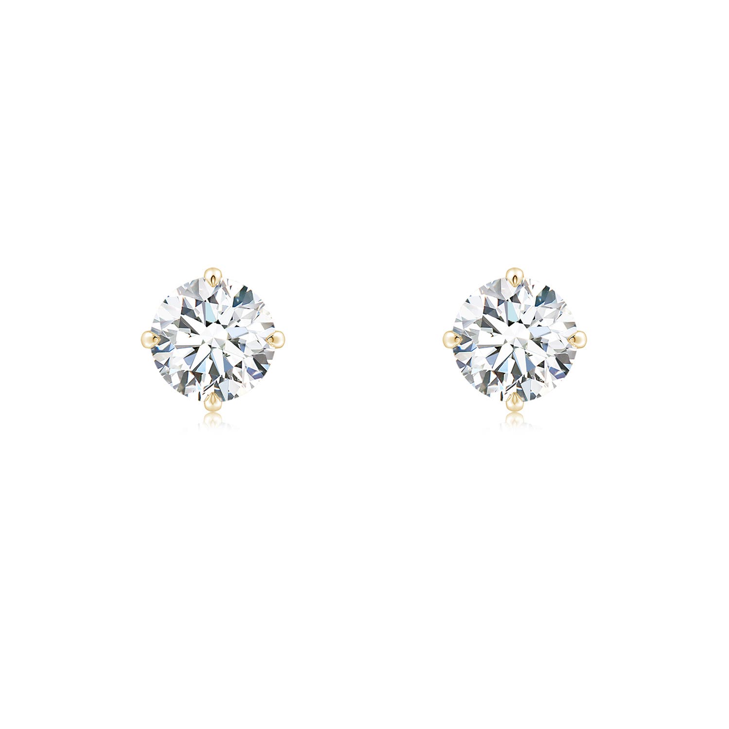 5.1mm GVS2 Claw-Set Round Diamond Solitaire Stud Earrings in Yellow Gold
