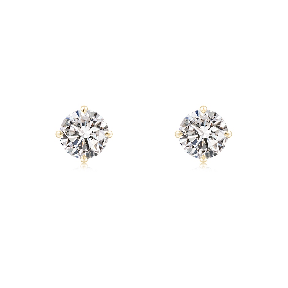 5.1mm IJI1I2 Claw-Set Round Diamond Solitaire Stud Earrings in Yellow Gold 