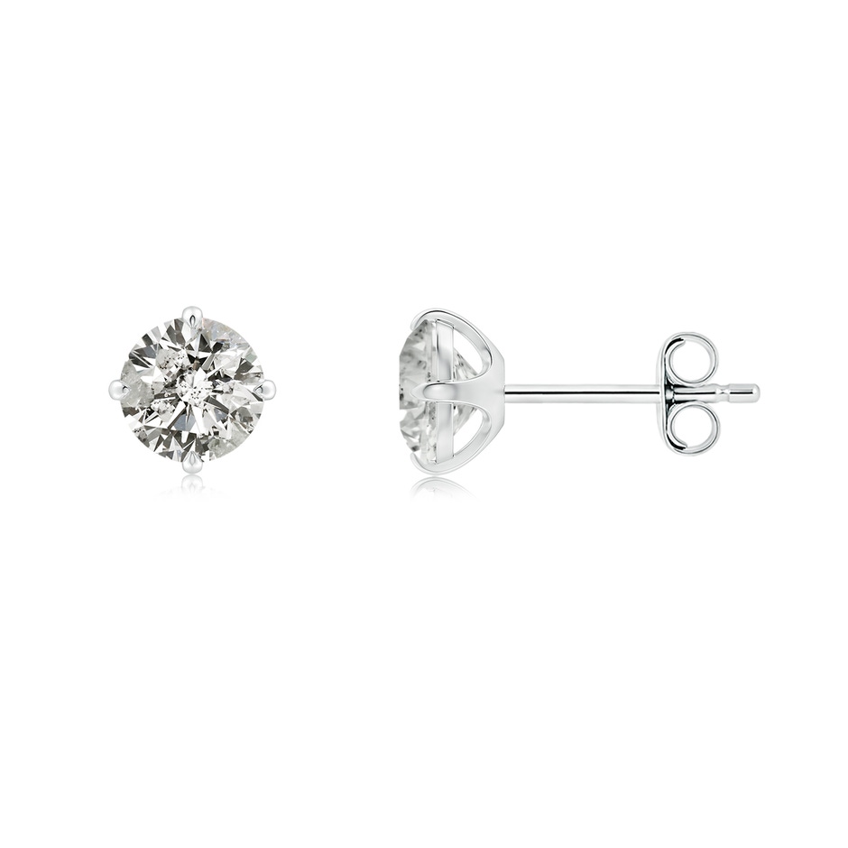 5.1mm KI3 Claw-Set Round Diamond Solitaire Stud Earrings in White Gold side 199