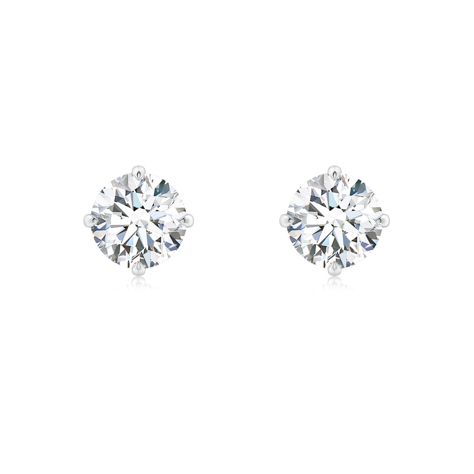 6.4mm GVS2 Claw-Set Round Diamond Solitaire Stud Earrings in White Gold 
