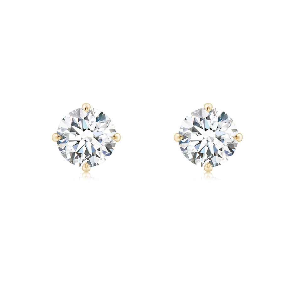 6.4mm GVS2 Claw-Set Round Diamond Solitaire Stud Earrings in Yellow Gold 