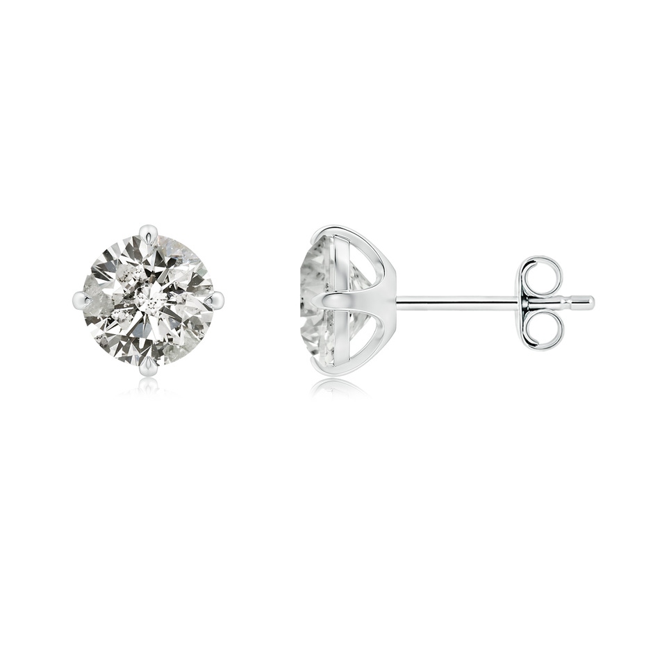 6.4mm KI3 Claw-Set Round Diamond Solitaire Stud Earrings in P950 Platinum side 199