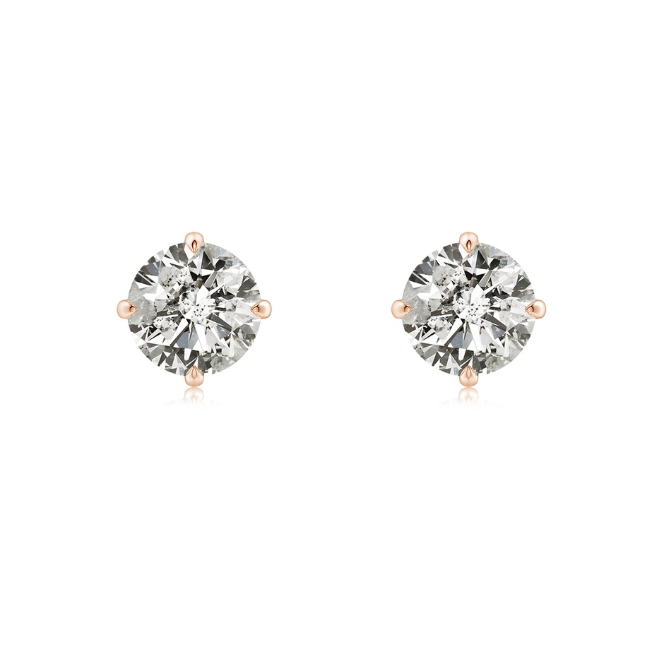 6.4mm KI3 Claw-Set Round Diamond Solitaire Stud Earrings in Rose Gold 