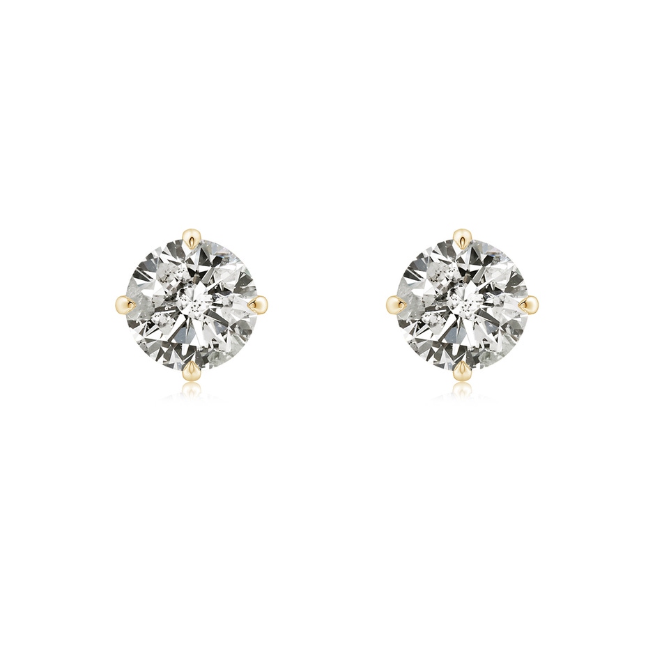 6.4mm KI3 Claw-Set Round Diamond Solitaire Stud Earrings in Yellow Gold 