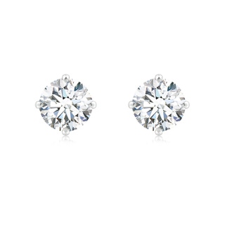 7.4mm GVS2 Claw-Set Round Diamond Solitaire Stud Earrings in 18K White Gold