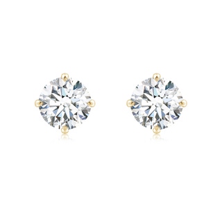 7.4mm GVS2 Claw-Set Round Diamond Solitaire Stud Earrings in Yellow Gold