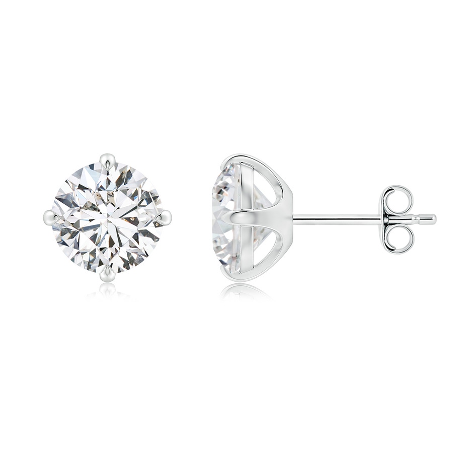7.4mm HSI2 Claw-Set Round Diamond Solitaire Stud Earrings in P950 Platinum side 199