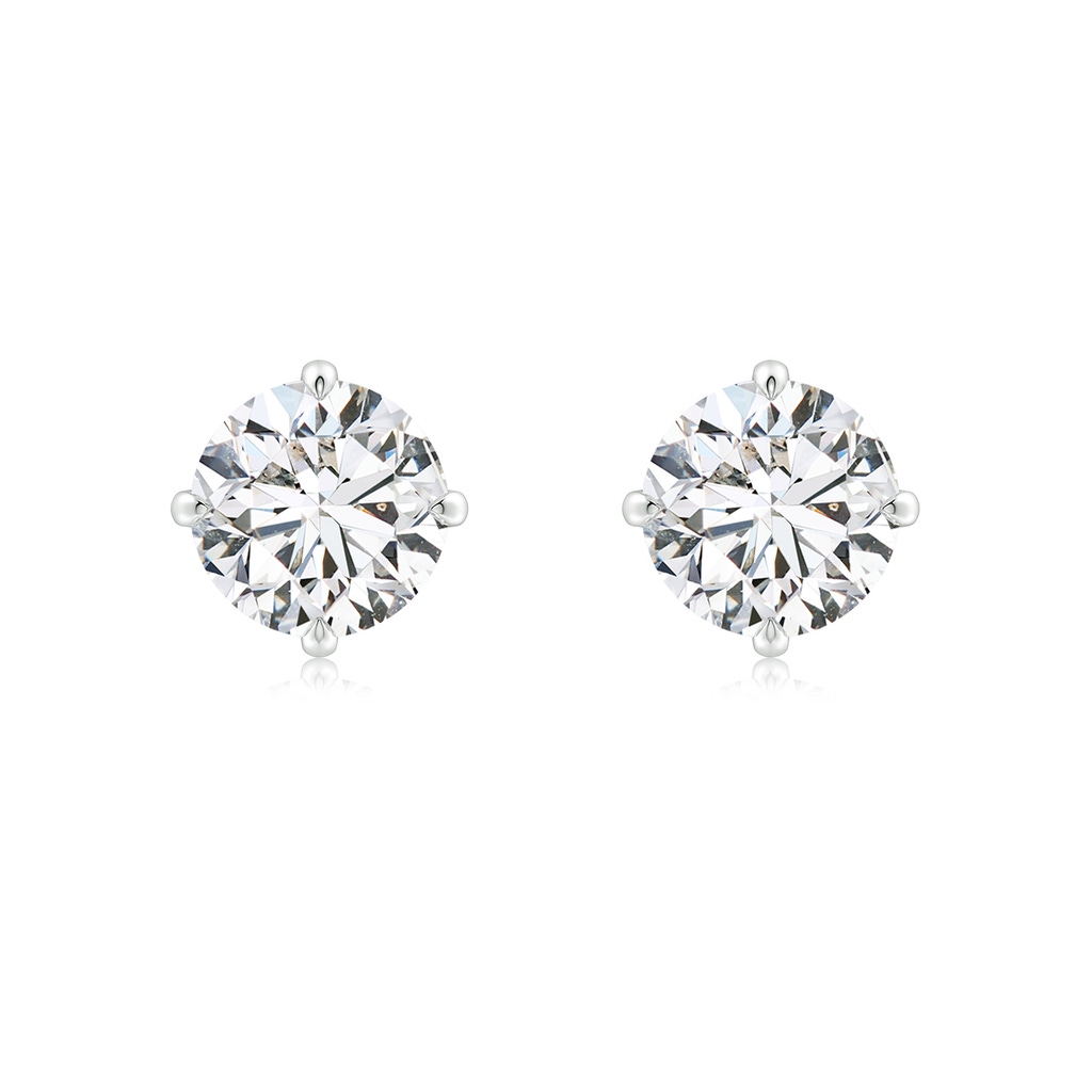 7.4mm HSI2 Claw-Set Round Diamond Solitaire Stud Earrings in White Gold