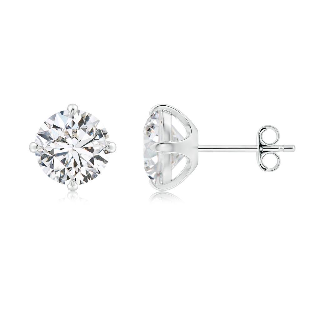 7.4mm HSI2 Claw-Set Round Diamond Solitaire Stud Earrings in White Gold - side 199