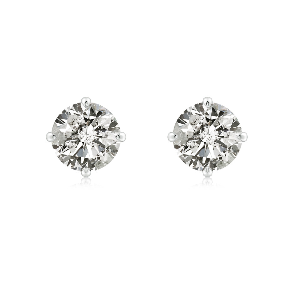 7.4mm KI3 Claw-Set Round Diamond Solitaire Stud Earrings in White Gold 