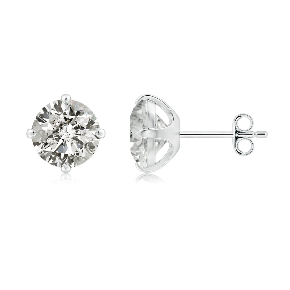 7.4mm KI3 Claw-Set Round Diamond Solitaire Stud Earrings in White Gold side 199