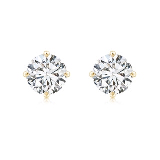 8.1mm HSI2 Claw-Set Round Diamond Solitaire Stud Earrings in Yellow Gold