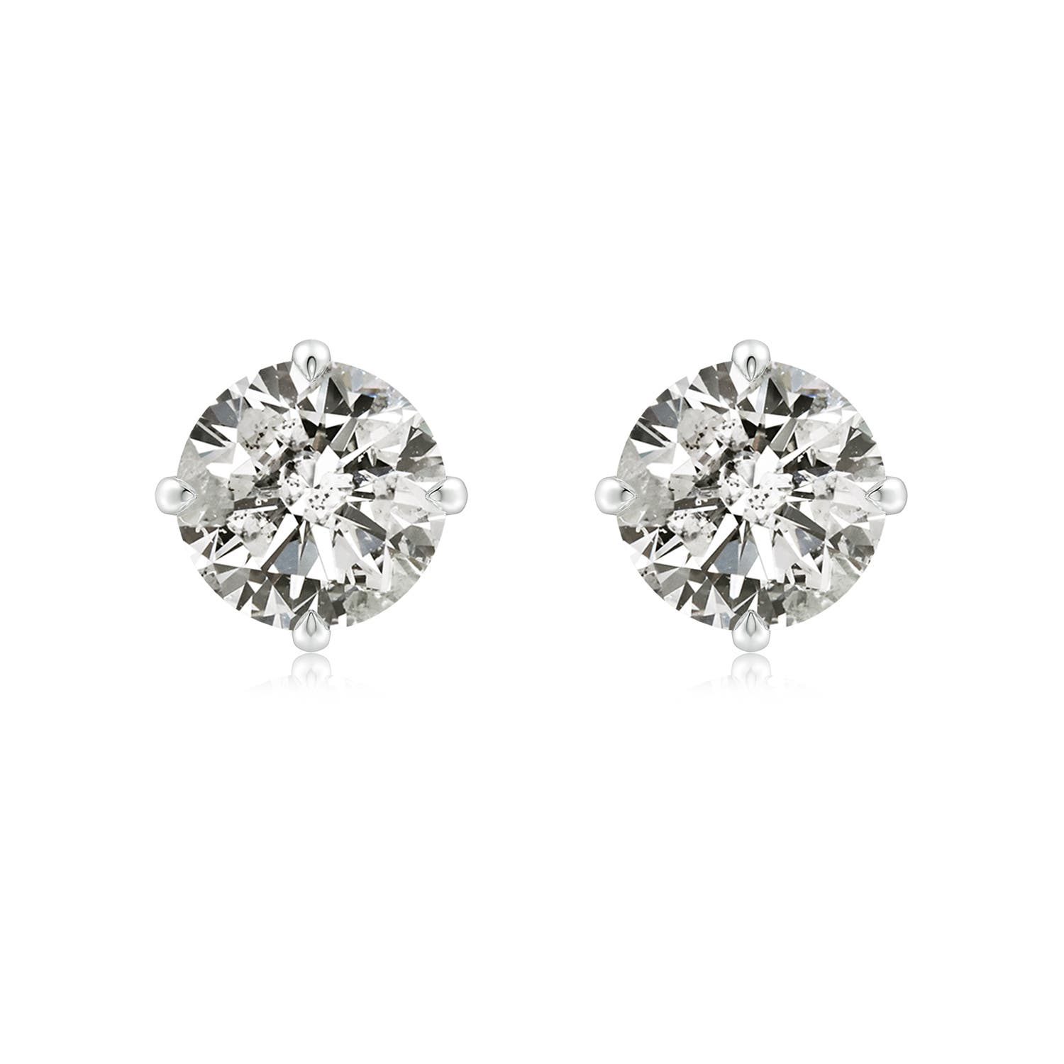 8.1mm KI3 Claw-Set Round Diamond Solitaire Stud Earrings in P950 Platinum