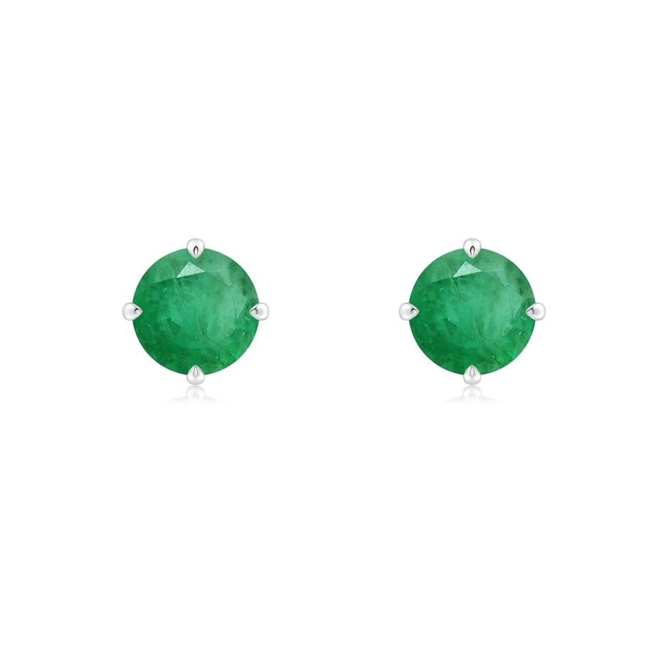 6mm A Claw-Set Round Emerald Solitaire Stud Earrings in P950 Platinum 